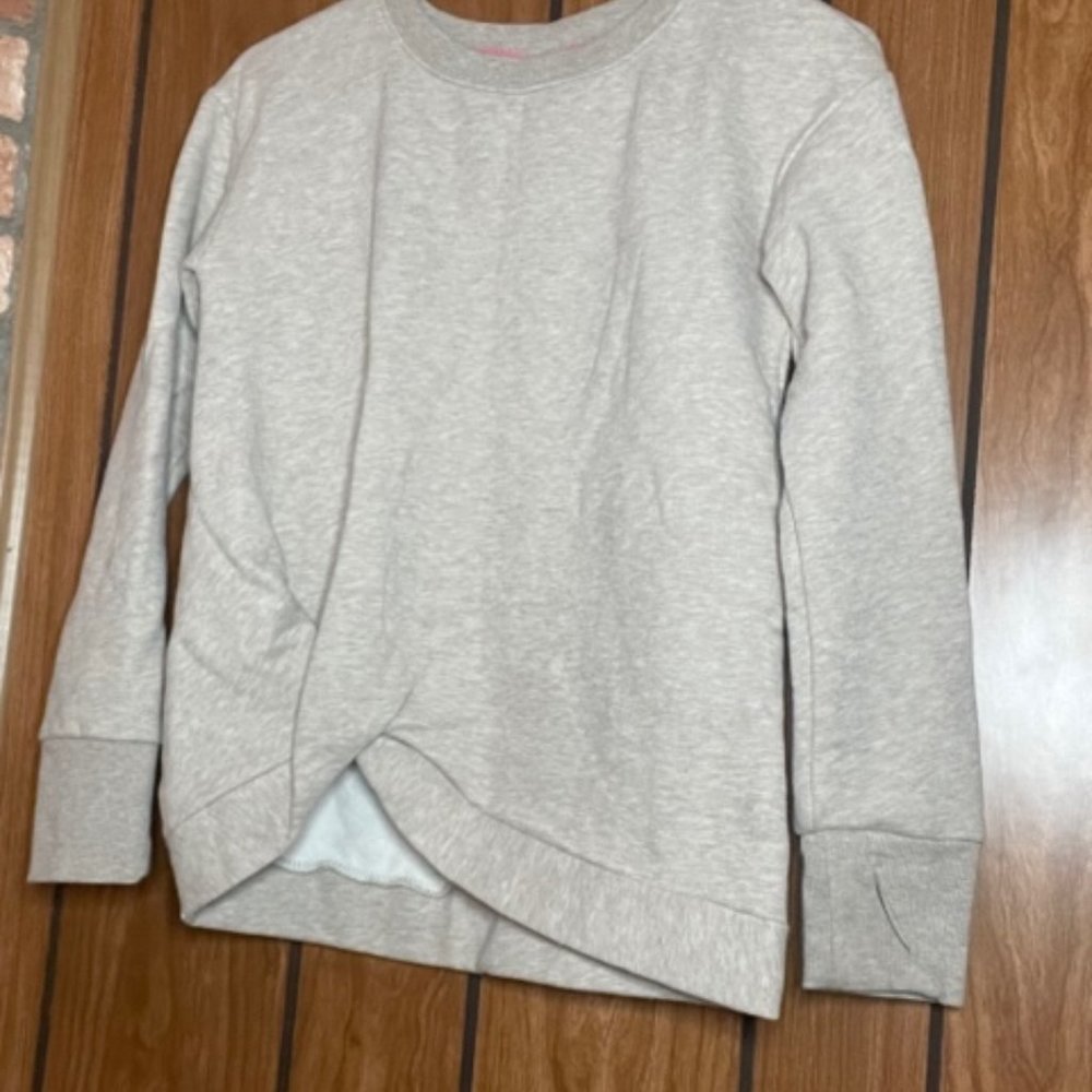 tan workout hoodie size large